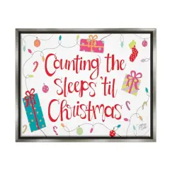 Stupell Industries Counting The Sleeps 'Til Christmas Framed Floater Canvas Wall Art Gray