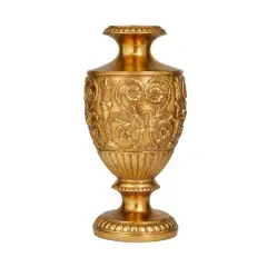 Gold Polystone Traditional Vase, 8" x 8" x 8"