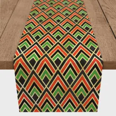 72" Kwanzaa Pattern Black Poly Twill Table Runner