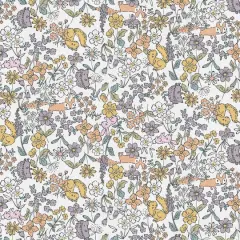 Fabric Editions White Peekaboo Cuties Cotton Fabric