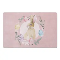 Rabbit Easter Wreath 18" x 27" Floor Mat