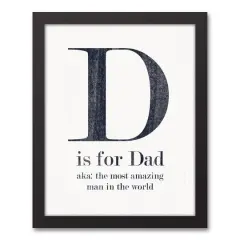D Is For Dad Black Framed Canvas