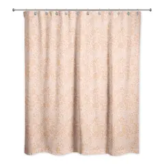 Dainty Floral Shower Curtain Orange