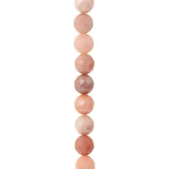 Peach Aventurine Silverite Faceted Round Beads by Bead Landing&trade;, 8mm