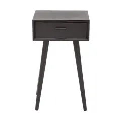 28" Black Pine Modern Accent Table