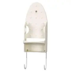 Household Essentials Iron Wall Mount with Attached Ironing Board Hooks