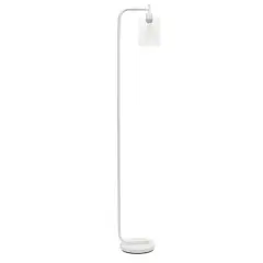 Simple Designs&trade; Iron Lantern Floor Lamp with Glass Shade White