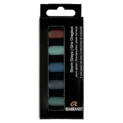 Rembrandt 5 Color Storm Grays Half Stick Soft Pastel Set