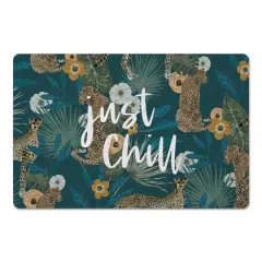 Just Chill Tropical Cheetah Floor Mat Teal