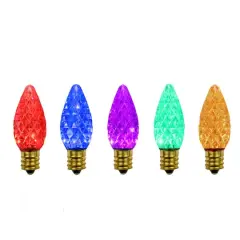 Multicolor Faceted C7 LED Replacement Christmas Bulbs, 25ct.