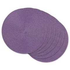 DII&reg; Round Plastic Woven Placemats, 6ct. Eggplant