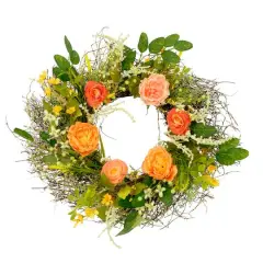 24'' Multicolored Peony Floral Spring Wreath