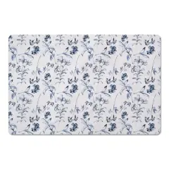 Blue Floral Pattern 27" x 18" Floor Mat