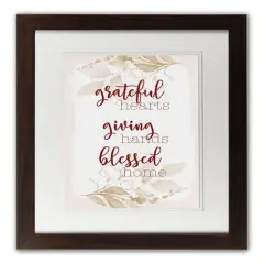 Grateful Giving Blessed Walnut Framed Print Under Plexiglass