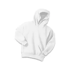 Port & Company&reg; Neutrals Youth Core Fleece Pullover Hooded Sweatshirt White