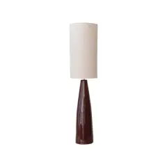 Hello Honey&reg; 4ft. Brown Reactive Glaze Ceramic Floor Lamp with Linen Shade