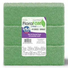FloraCraft&reg; FloraFōM 8.75" x 2.75" x 3.75" Green Foam Bricks, 3ct.