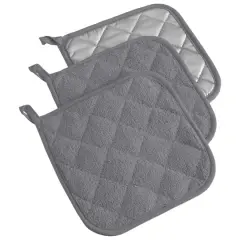 DII&reg; Terry Cloth Potholders, 3ct. Gray