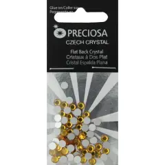 John Bead Preciosa VIVA12 Flat Back Czech Crystal Rhinestones, 4mm Topaz