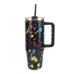 30oz. Black Splatter Stainless Steel Insulated Tumbler by Celebrate It&trade;