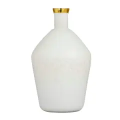 White Glass Glam Vase, 15" x 9" x 9"