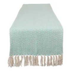 DII&reg; 72" Chevron Handloom Table Runner Aqua