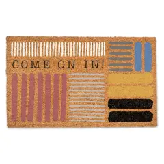 Come On In Colored Stripes Doormat