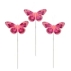 Feather Butterflies, 3ct. by Ashland&reg; Pink