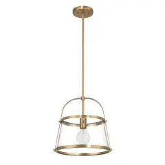 Hello Honey&reg; Fallon Gold Vintage Metal & Clear Glass Ceiling Light
