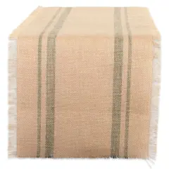 DII&reg; 72" Double Border Burlap Table Runner Artichoke