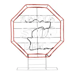 44'' Santa Stop Here LED Light Strip Sign