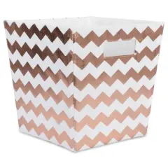 DII&reg; 11" Trapezoid Polyester Chevron Storage Bin Copper