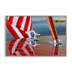 Stupell Industries Flag On Boat Hull Framed Giclee Art Gray