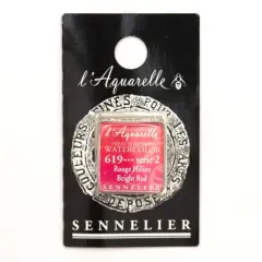 Sennelier French Artists' Watercolor Paint, Half Pan 619 Bright Red