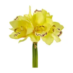 9" Cymbidium Orchid Artificial Flower Bundle (Set of 6)