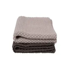 Hello Honey&reg; Gray & Charcoal Square Cotton Knit Dish Cloth Set