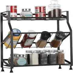 NEX&trade; 3-Tier Freestanding Metal Spice Rack Organizer Black