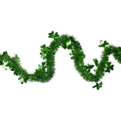 2ft. Green St. Patrick's Day Irish Shamrock Tinsel Unlit Garland 