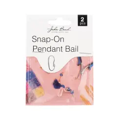 John Bead Must Have Findings 9mm Snap-On Pendant Bails, 2ct. Silver