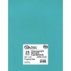 PA Paper&trade; Accents 8.5" x 11" 100lb. Smooth Cardstock, 25 Sheets Tropical Sea