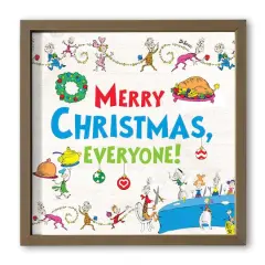 16" The Grinch Merry Christmas Everyone Framed Print Brown Frame