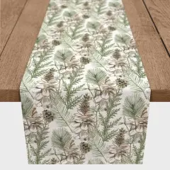72" Pinecones & Greenery Cotton Twill Runner