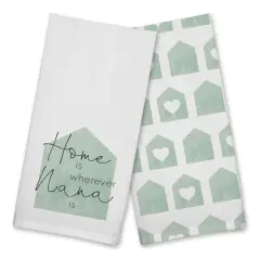 Sage Home is Wherever Nana Is Cotton Twill Tea Towel Set