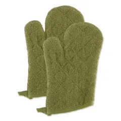 DII&reg; Terry Oven Mitts, 2ct. Antique Green