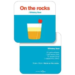 JAM Paper 4" On The Rocks Whiskey Sour Coasters, 60ct.