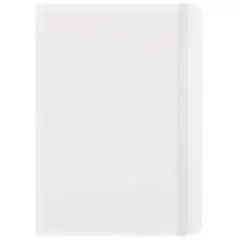 JAM Paper Medium Hardcover Notebook with Elastic Band White