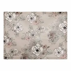 Intricate Floral Cotton Twill Placemat Gray