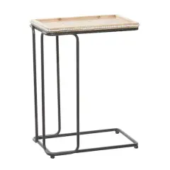 26" Beaded Edge Iron Accent Table