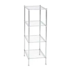 Organize It All 40" Metro Chrome 4-Tier Freestanding Shelving Tower