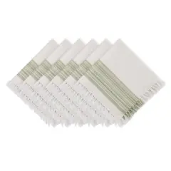 DII&reg; 20" x 20" Fringed Striped Napkins, 6ct. Thyme
